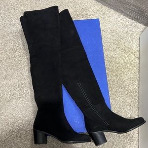 Stuart Weizmann black suede boots new! Size M6.5